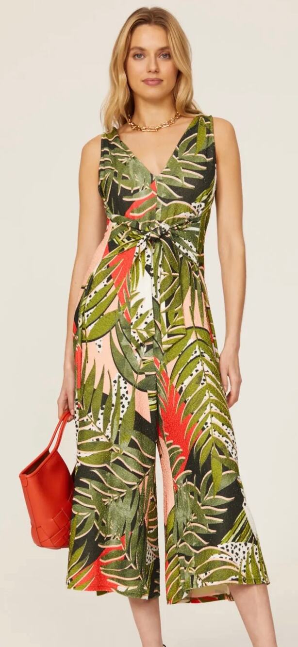 Slate & Willow Crepe Tropical Jumpsuit L